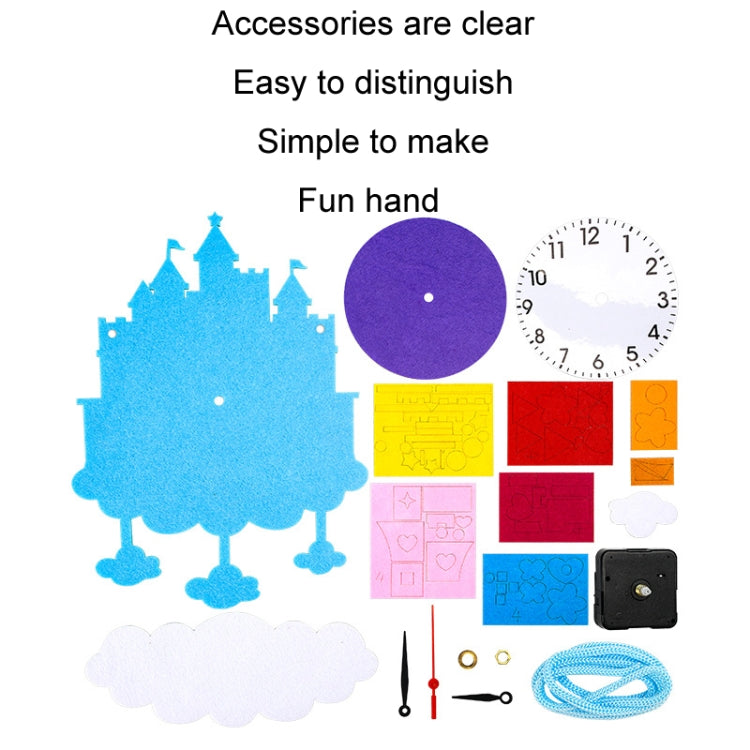 Cartoon Clock Children DIY Handmade Teaching Aids Christmas Decoration(Random Cartoon Style)