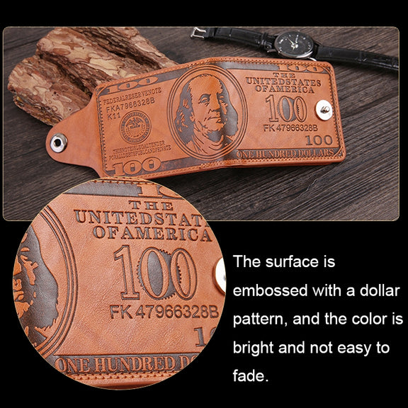Retro Dollar Pattern Magnetic Buckle Multi-card Slot Wallet(Black)