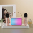 Portable RGB Lighting Effect Bluetooth Speaker Home Mini Karaoke Audio, Style: Dual Microphone+Speaker(Pink) - Microphone by PMC TechLife | Online Shopping South Africa | PMC TechLife | Buy Now Pay Later Mobicred