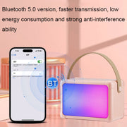 Portable RGB Lighting Effect Bluetooth Speaker Home Mini Karaoke Audio, Style: Single Microphone+Speaker(Pink)