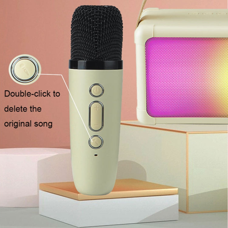 Portable RGB Lighting Effect Bluetooth Speaker Home Mini Karaoke Audio, Style: Single Microphone+Speaker(Pink)