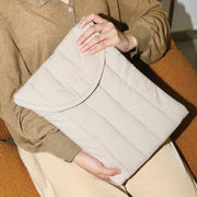 9.7-11 inch Flat Cotton Embroidery Inner Bag Lightweight Space Cotton Protective Case(Gray White)