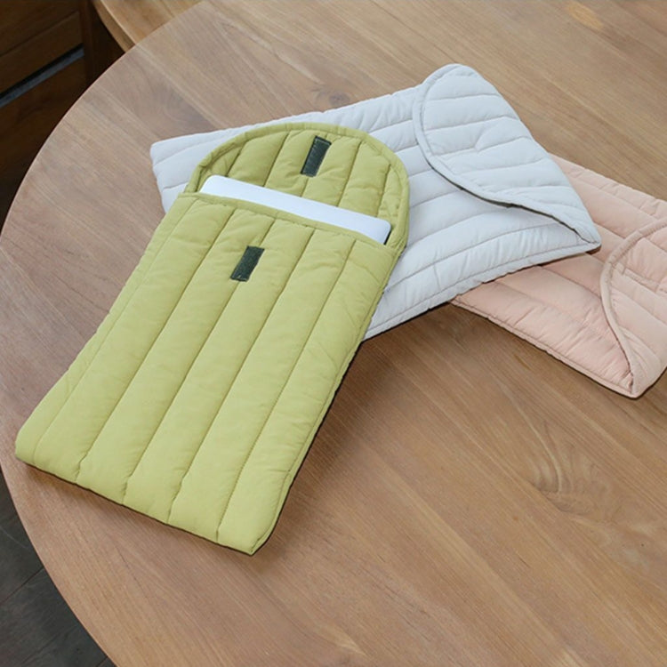 12.9-13.3 inch Flat Cotton Embroidery Inner Bag Lightweight Space Cotton Protective Case(Gray White)