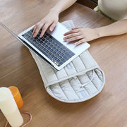 12.9-13.3 inch Flat Cotton Embroidery Inner Bag Lightweight Space Cotton Protective Case(Gray White)