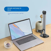 Mobile Live Piercing Bracket Aluminum Alloy 360 Degree Rotation Telescopic Adjustment Bedside Desktop Live Bracket(Gray)