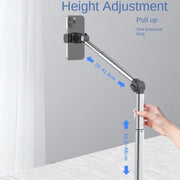 Mobile Live Piercing Bracket Aluminum Alloy 360 Degree Rotation Telescopic Adjustment Bedside Desktop Live Bracket(Gray)