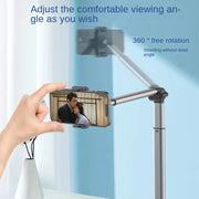 Mobile Live Piercing Bracket Aluminum Alloy 360 Degree Rotation Telescopic Adjustment Bedside Desktop Live Bracket(Gray)