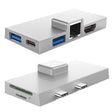 For Surface Pro 8 / 9 / X Dual Type-C Computer Expansion Hub 7 In 1 Docking Station - USB HUB by PMC TechLife | Online Shopping South Africa | PMC TechLife | Buy Now Pay Later Mobicred
