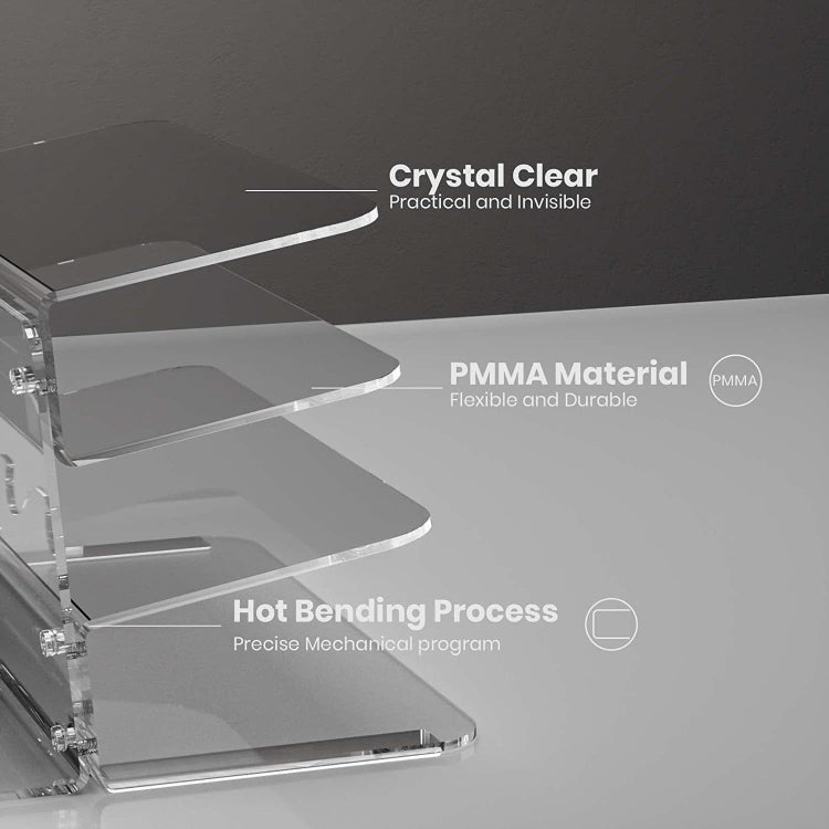 Transparent 3-Layer Acrylic Keyboard Stand Increased Tilt Computer Keyboard Tray(Transparent)
