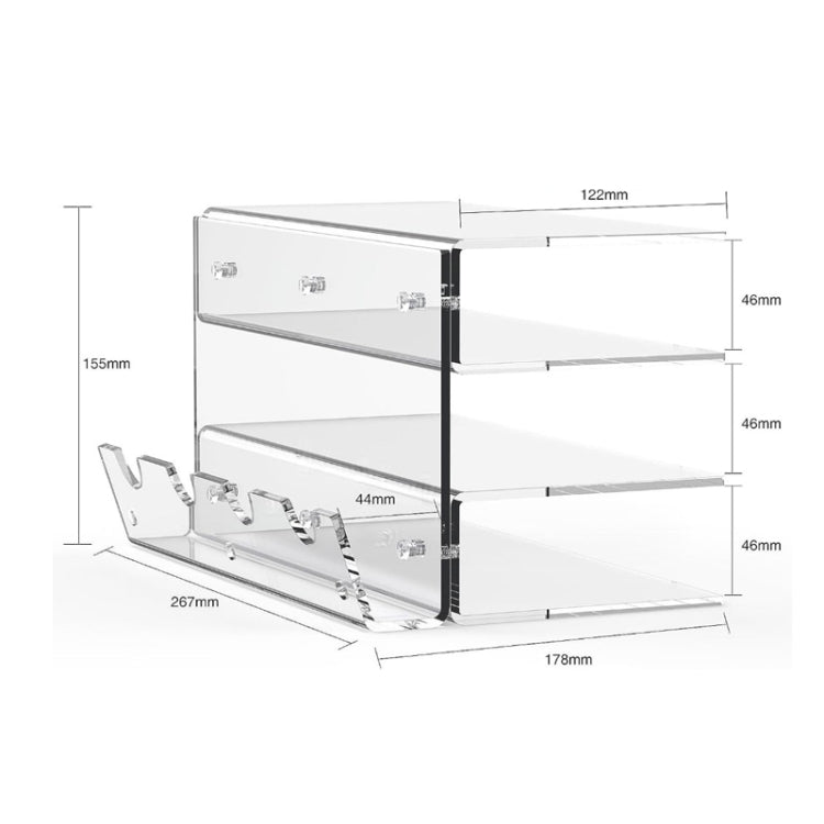 Transparent 3-Layer Acrylic Keyboard Stand Increased Tilt Computer Keyboard Tray(Transparent)