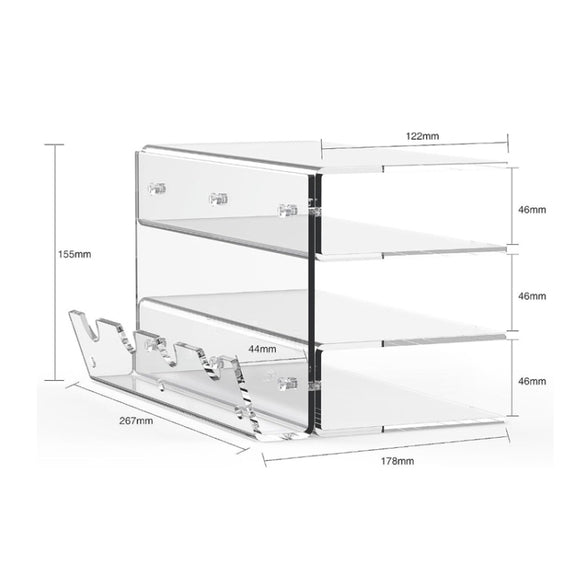 Transparent 3-Layer Acrylic Keyboard Stand Increased Tilt Computer Keyboard Tray(Transparent)