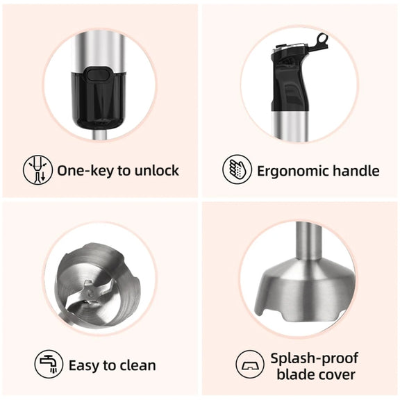 6-in-1 600W Multifunctional  Electric Blender Stainless Steel Food Cooking Stick US Plug