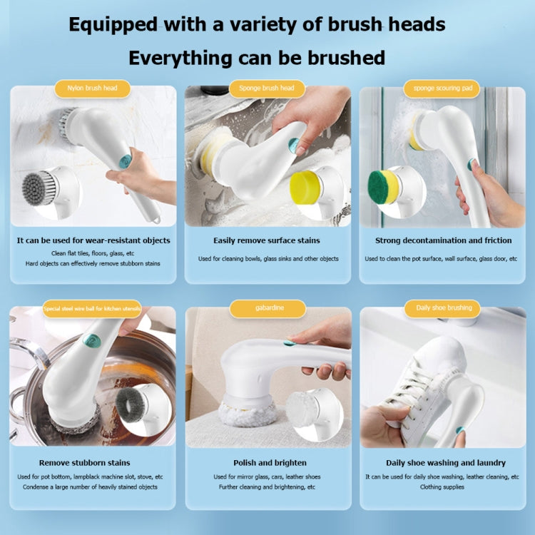 5-in-1 Replace Brush Head Electric Handheld Scrubber Heads Home Washing Tools