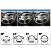 50cm Leather Truck Steering Wheel Cover(Black)