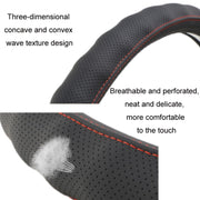 40cm Leather Truck Steering Wheel Cover(Black Line)