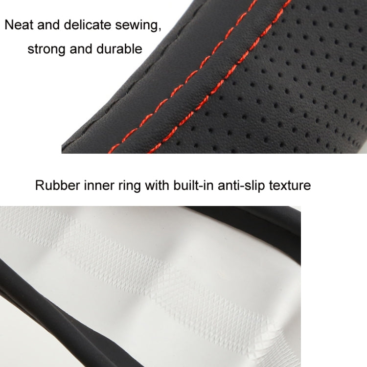 50cm Leather Truck Steering Wheel Cover(Black)