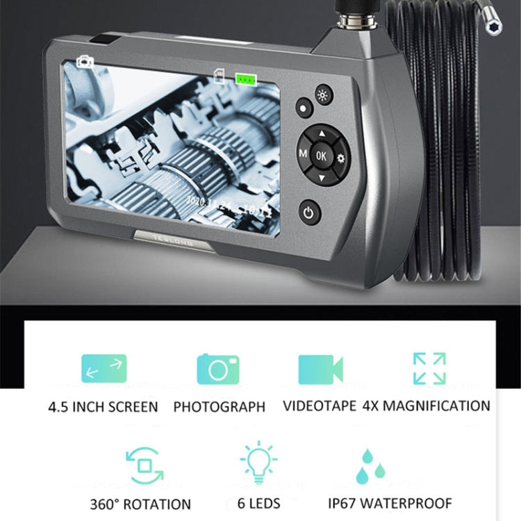 TESLONG NTS450A 4.5-inch Screen Industrial Handheld Endoscope with Light, Speci: 7.6mm Lens -1m