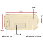 Car Driver License Storage Bag Sun Visor Sunglasses Card Holder, Color: Black