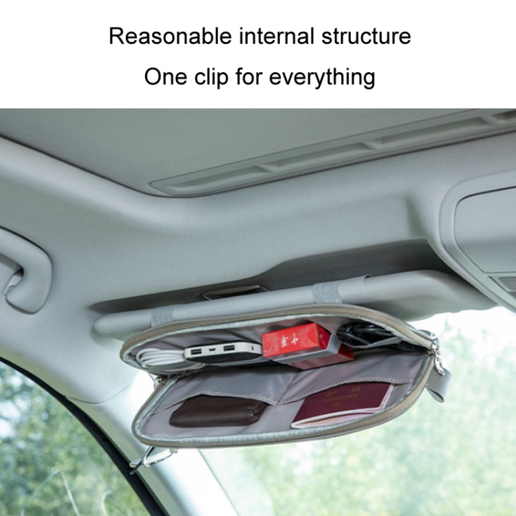 Car Driver License Storage Bag Sun Visor Sunglasses Card Holder, Color: Beige