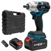 HILDA Motorized Wrenches Lithium Repair Parts With 22mm Socket, EU Plug, Model: Blue With 2 Battery+1 Charger(3000mAh)