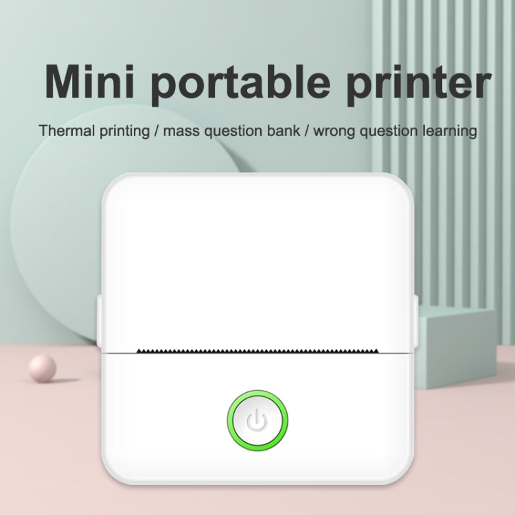 X6 200DPI Student Homework Printer Bluetooth Inkless Pocket Printer Pink 5 Printer Paper+5 Stickers