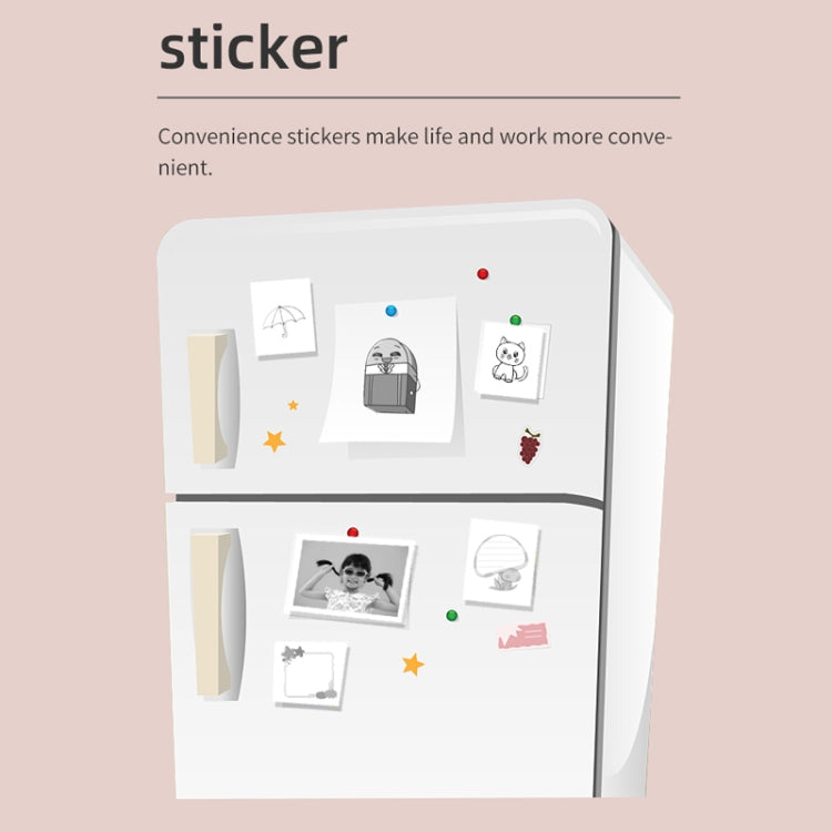 X6 200DPI Student Homework Printer Bluetooth Inkless Pocket Printer Pink 5 Printer Paper+5 Stickers