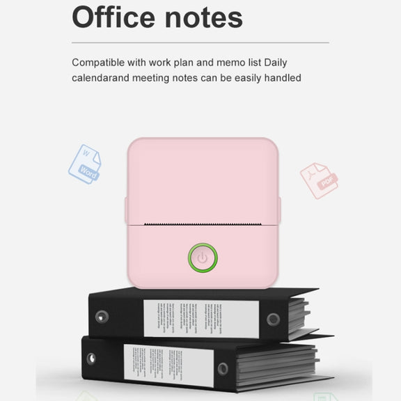 X6 200DPI Student Homework Printer Bluetooth Inkless Pocket Printer Pink 5 Printer Paper+5 Stickers