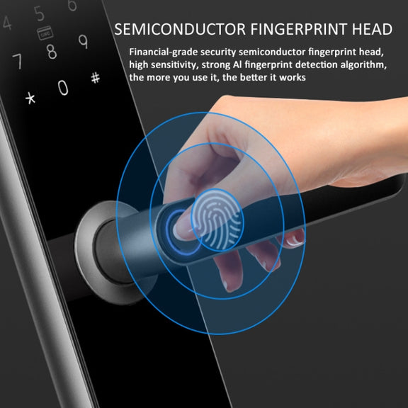 A60 Smart Fingerprint Password Door Lock With Doorbell, Spec: Basic Version Gray