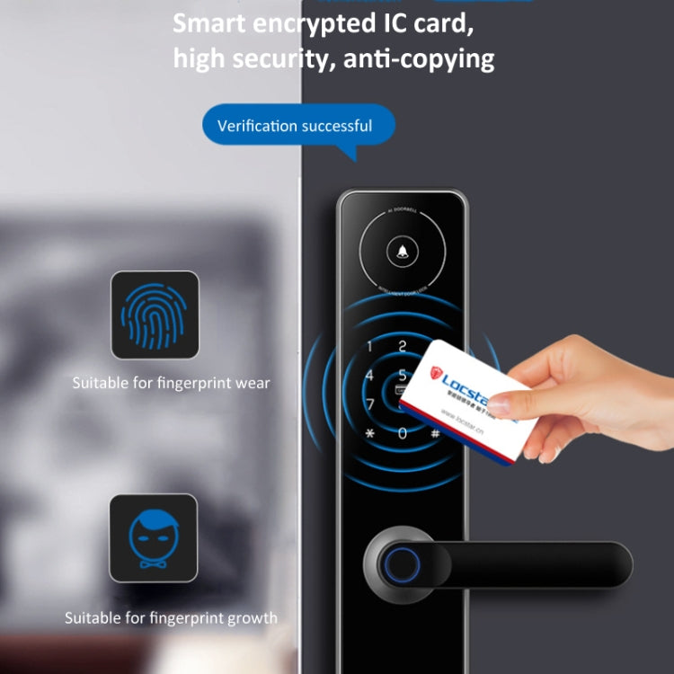 A60 Smart Fingerprint Password Door Lock With Doorbell, Spec: Basic Version Gray