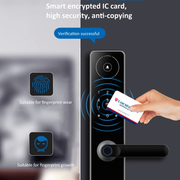 A60 Smart Fingerprint Password Door Lock With Doorbell, Spec: Tuya APP Version Gold