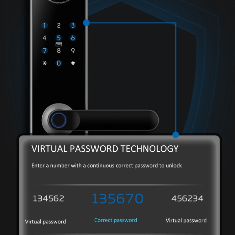A60 Smart Fingerprint Password Door Lock With Doorbell, Spec: Basic Version Gray