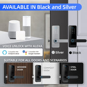 C89 Smart Fingerprint Password Lock Home Indoor Door TUYA System Lock(Silver)