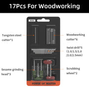 HILDA 17pcs /Set Woodworking Angle Mill Accessories Grinding Accessories Set
