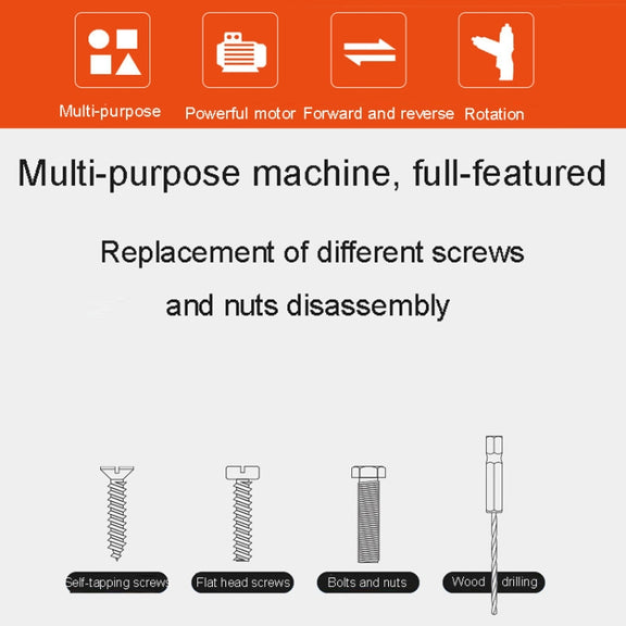HILDA 47pcs /Set Multi-Function Li-Ion Screwdriver Mini Screwdriver(Orange)
