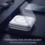 10-in-1 Magnetic Wireless Folding Charger With Data Cable Adapter Storage box(White)