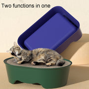 Open Litter Pan Large Capacity Plastic Pet Kennel, Model: Square Purple