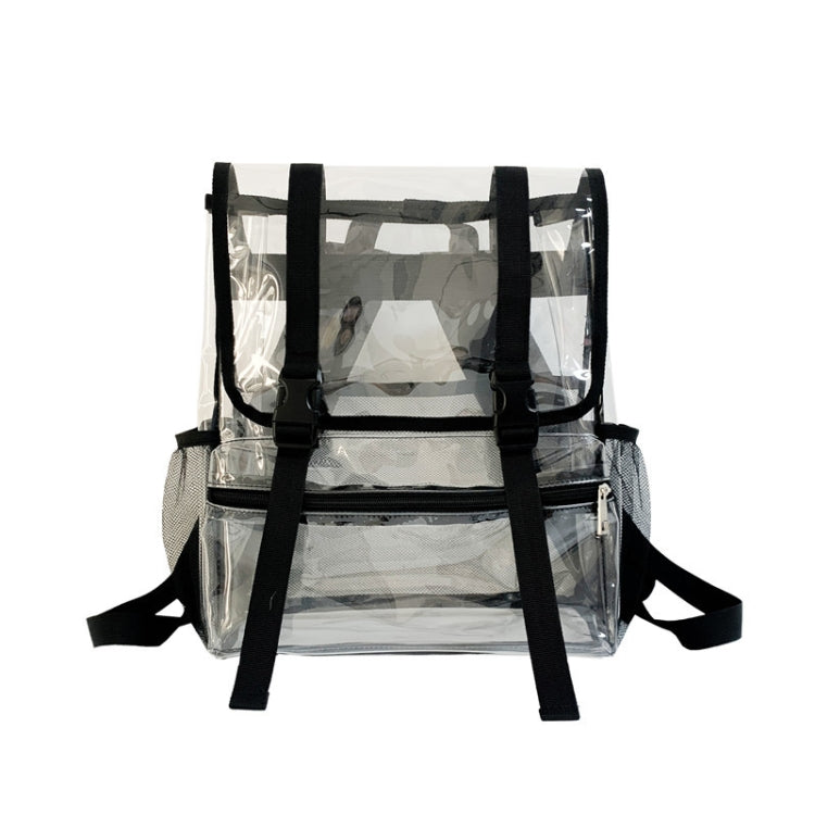 Transparent PVC Large Capacity Casual Outdoor Water-resistant Travel Backpack(Black)