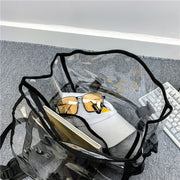 Transparent PVC Large Capacity Casual Outdoor Water-resistant Travel Backpack(Black)
