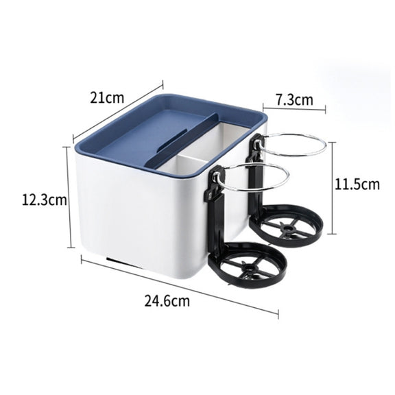 Car Multifunctional Water Cup Holder Armrest Box Paper Box(Gray)