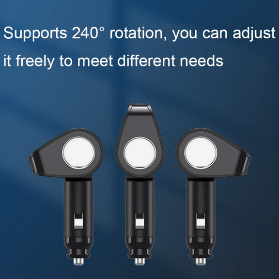 SHUNWEI SD-1920 120W PD18W+5A 3-Port USB Car Multifunctional Rotatable Fast Charger(Black)