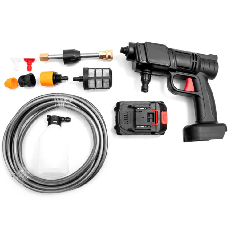 HILDA 21V High Pressure Water Torch Lithium Car Washer Plastic Package, Model: EU Plug + 1 Battery