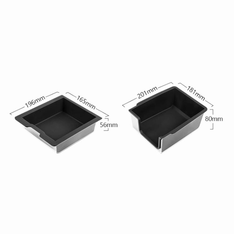 For Tesla Model 3 / Y Silicone Double Layer Storage Small Ice Box, Style: Center Front With Divider (Black)