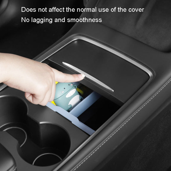 For Tesla Model 3 / Y Silicone Double Layer Storage Small Ice Box, Style: Center Front With Divider (Black)