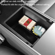 For Tesla Model 3 / Y Silicone Double Layer Storage Small Ice Box, Style: Center Front With Divider (Black)