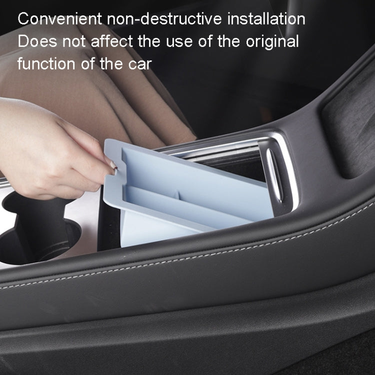 For Tesla Model 3 / Y Silicone Double Layer Storage Small Ice Box, Style: Center Front With Divider (Black)