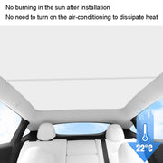 2pcs /Set For Tesla Model Y Ice Crystal Sunshade Car Roof Front And Rear Sunroof Shade(Black)