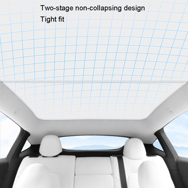 2pcs /Set For Tesla Model Y Ice Crystal Sunshade Car Roof Front And Rear Sunroof Shade(Black)