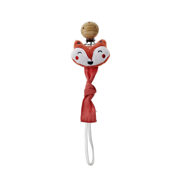 Animal Head Pacifier Chain Newborn Pacifier Clip, Style: Fox