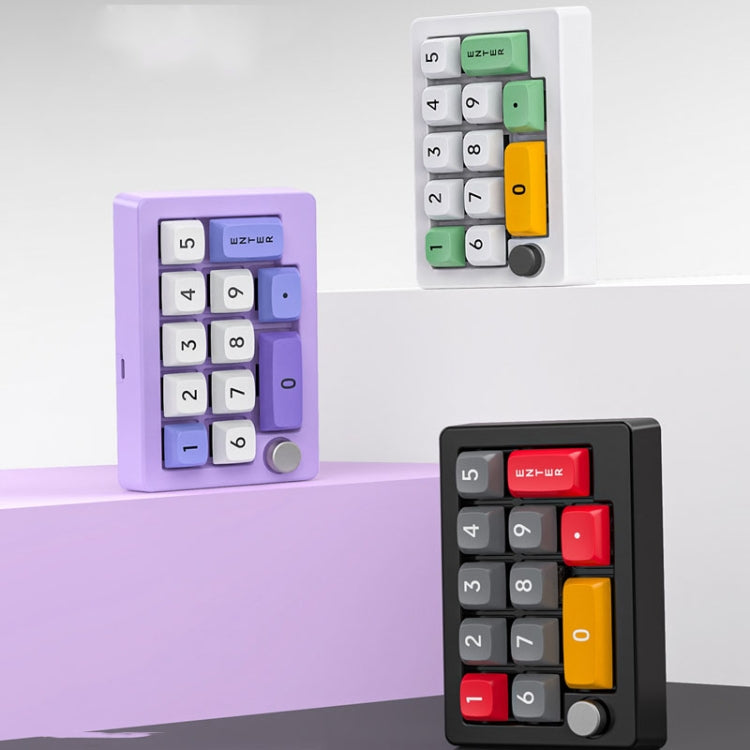 MKESPN 13 Keys RGB Multi-Function Macro Programming Mechanical Keypad Wired With Knob Keyboard(Light Purple)