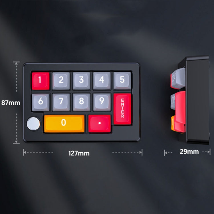 MKESPN 13 Keys RGB Multi-Function Macro Programming Mechanical Keypad Wired With Knob Keyboard(Light Purple)